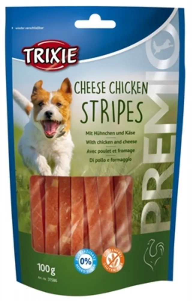 غذای تشویقی سگ تریکسی مدل Cheese Chicken Stripes با طعم مرغ و پنیر